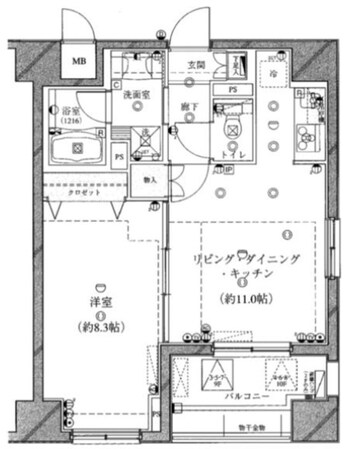 ライジングプレイス浅草参番館の物件間取画像